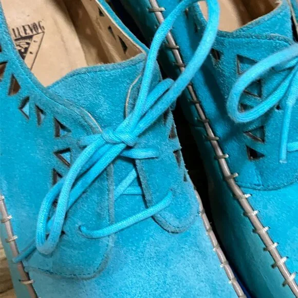 *GENTLY USED* Fluevog 2013 Hopefuls CHEERFUL, Aqua, Size 9.5 (best for 8.5)! - Picture 7 of 16